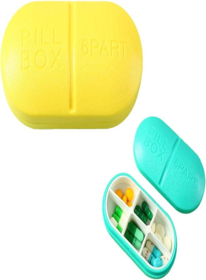 PRAMANTA 6 Part/Slots Pill Box Medicine Storage Organizer | Portable Mini Travel Pill Storage Box, Small Pill Cases & Splitters/Organizers (1Pcs) - Image 1